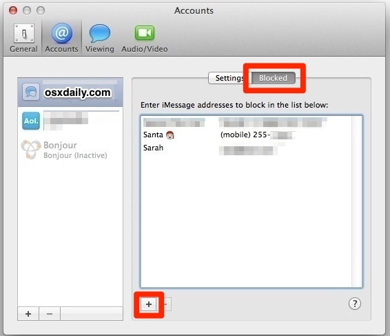Come bloccare i mittenti di iMessage in Mac OS X
