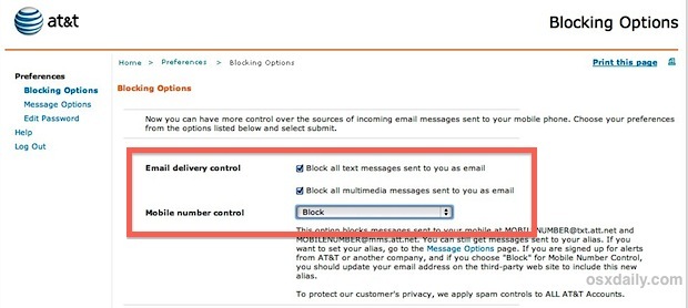 Blocca i messaggi di testo spam con AT & T