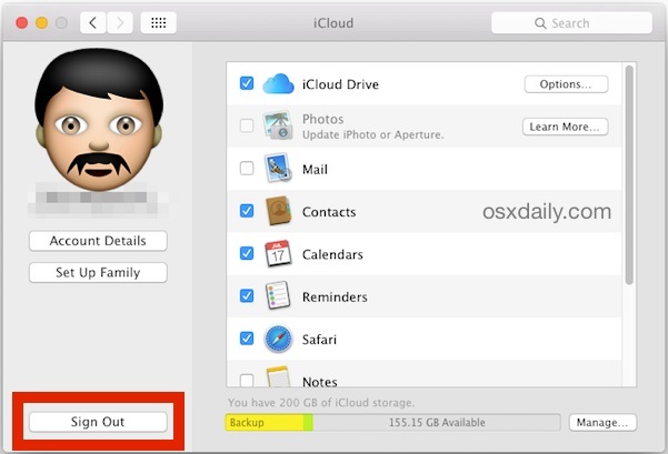 Esci da un ID Apple in Mac OS X per cambiarlo