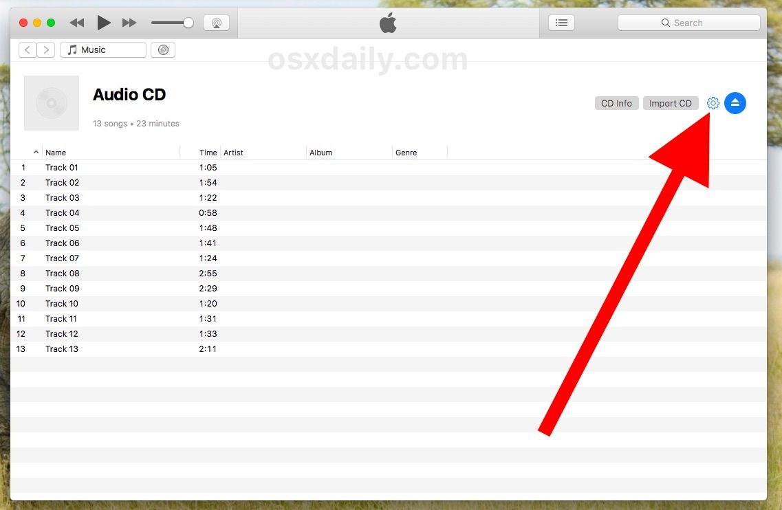 Cambia le impostazioni di importazione audio in iTunes per i CD