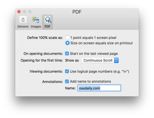Modifica del nome dell'annotazione in Anteprima per Mac