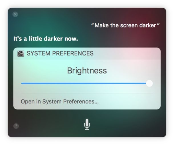 Come rendere lo schermo più scuro su Mac con i comandi vocali Siri