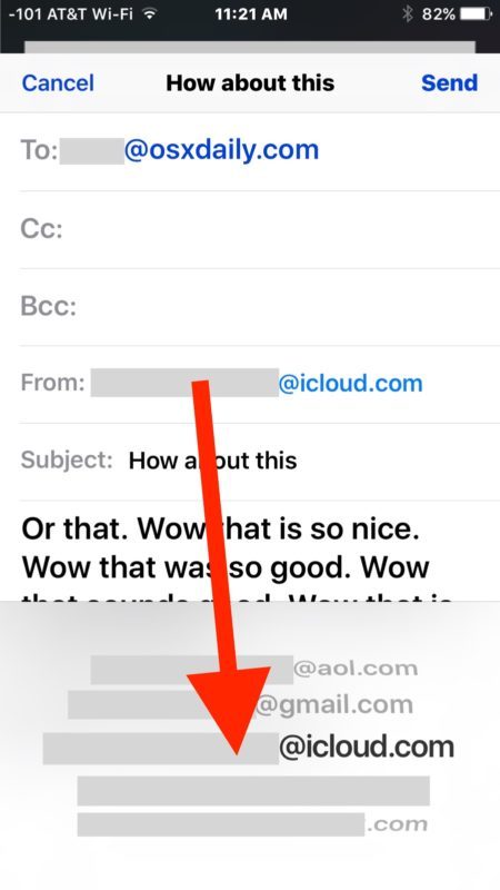 Cambia l'indirizzo di posta elettronica inviato da iOS Mail