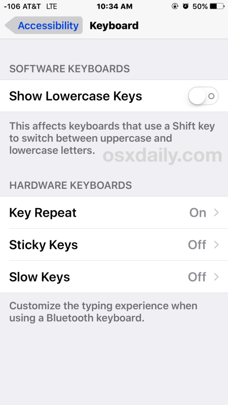Cambia la tastiera dell'iPhone in lettere MAIUSCOLE in iOS