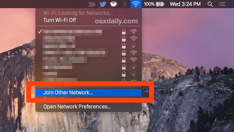 Unisciti a una rete Wi-Fi nascosta da Mac OS X