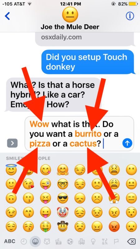 Tocca le parole evidenziate per convertirle in Emoji nei messaggi iOS