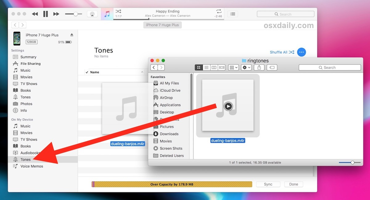 Copia una suoneria per iPhone nella nuova versione di iTunes