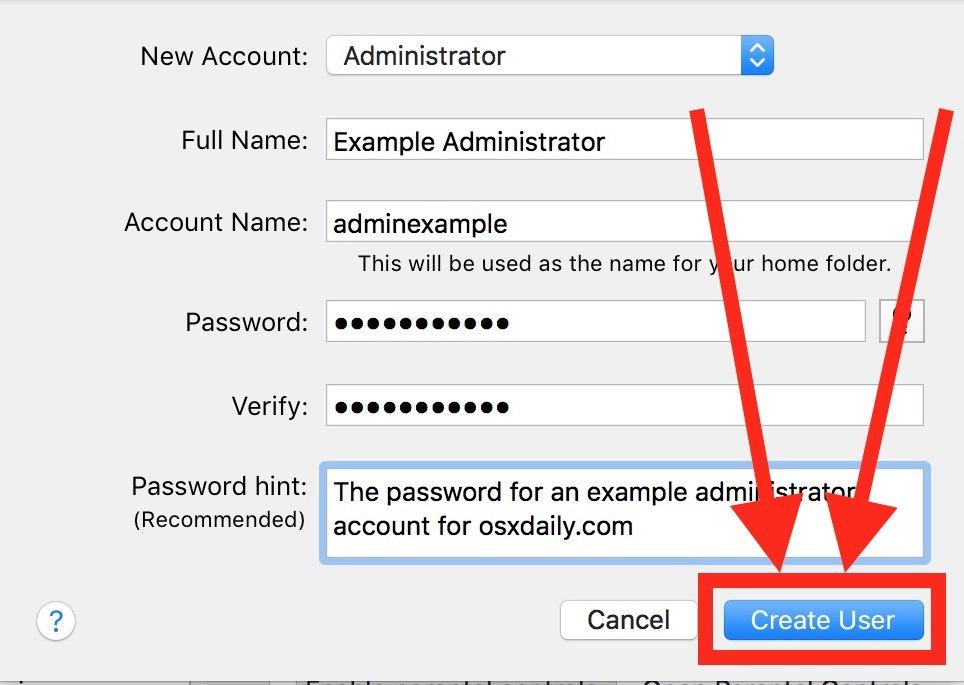 Crea un nuovo account amministratore in Mac OS