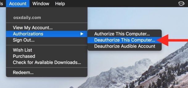 Come rimuovere l'autorizzazione di un computer in iTunes