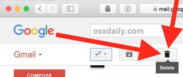 Scegli di eliminare tutte le email selezionate in Gmail