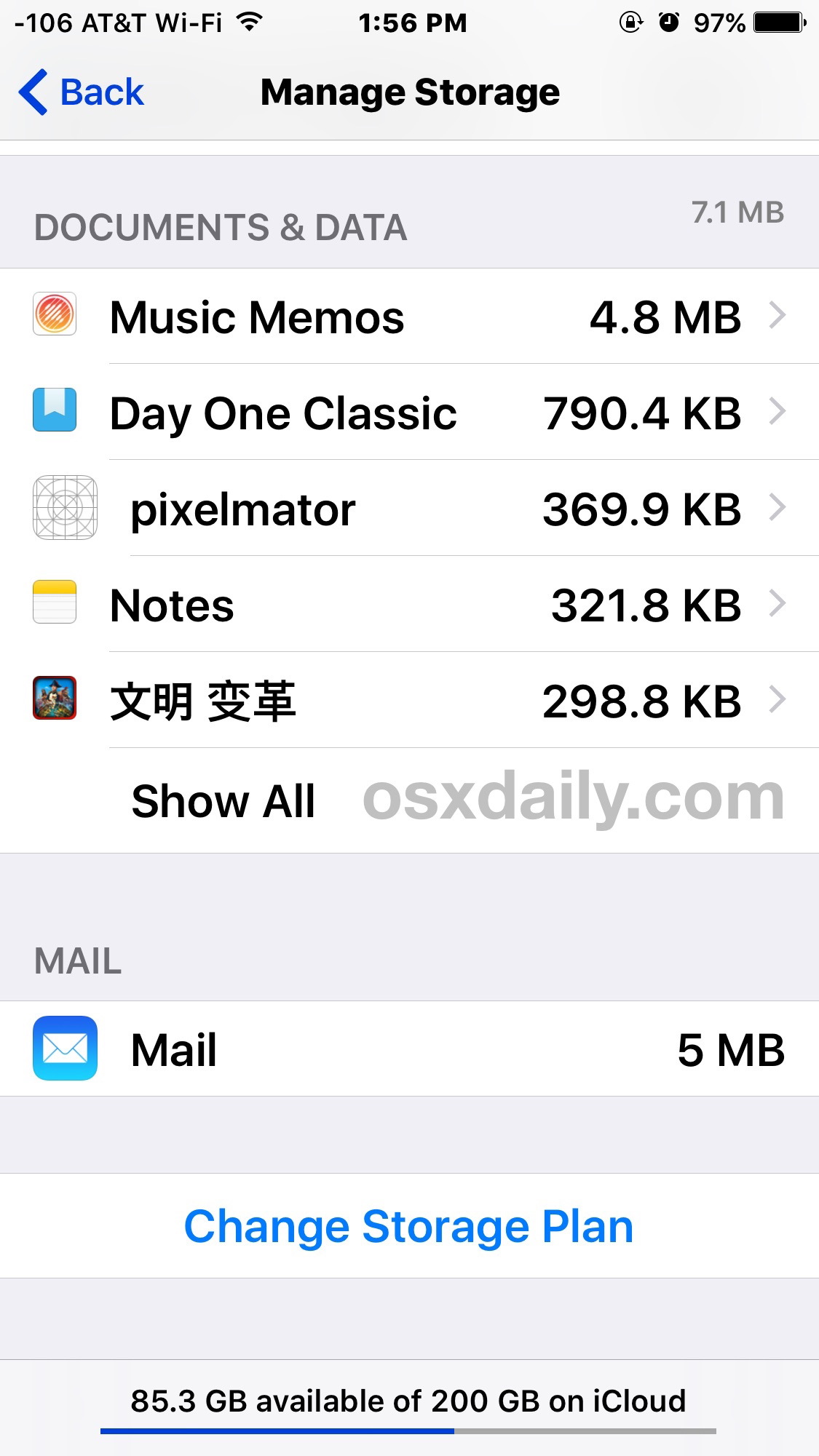 Archiviazione di documenti e dati in iCloud su iOS