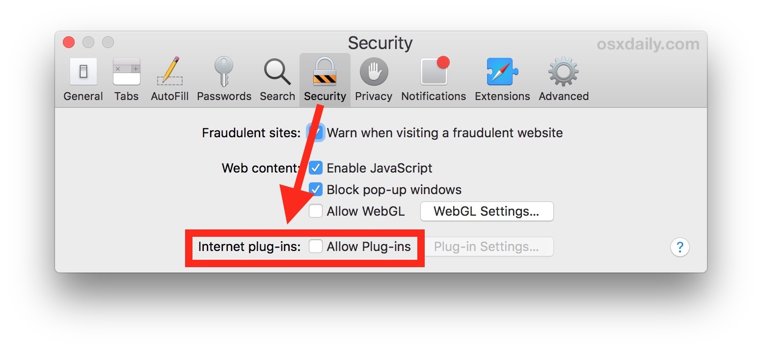 Come disabilitare tutti i plugin di Safari sul Mac