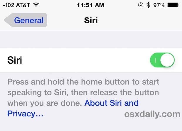 Disattiva Siri in iOS o Re-Enable Siri in iOS