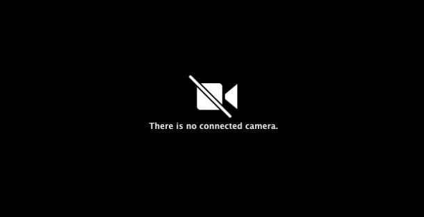 Fotocamera Mac disabilitata come mostrato da nessun messaggio di errore collegato alla fotocamera