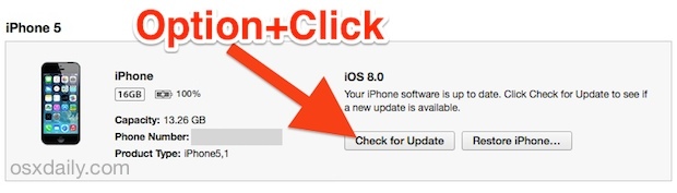 Effettua il downgrade di iOS 8 aggiornando con i file IPSW