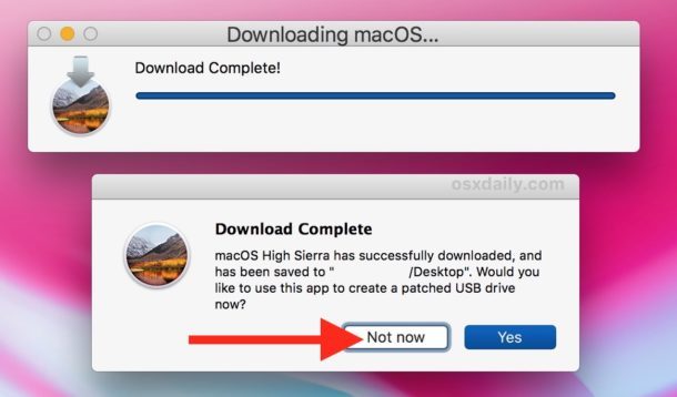 Download completo del programma di installazione completo macOS high sierra