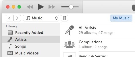 Modificato la barra laterale di iTunes