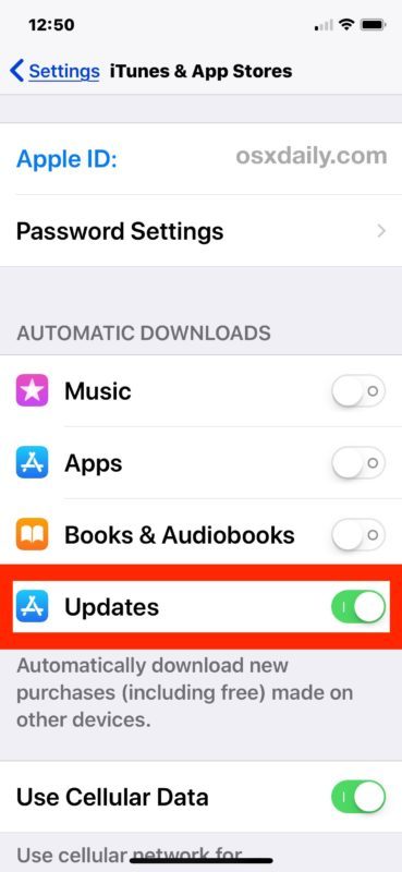 Come abilitare gli aggiornamenti automatici degli app store in iOS