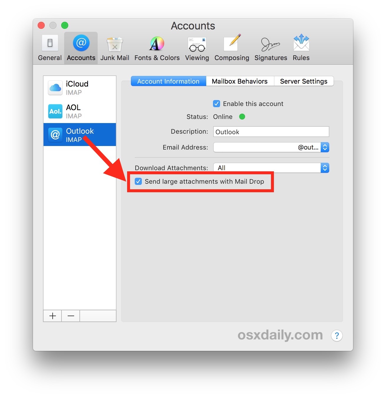 Come abilitare Mail Drop con account e-mail per Mac