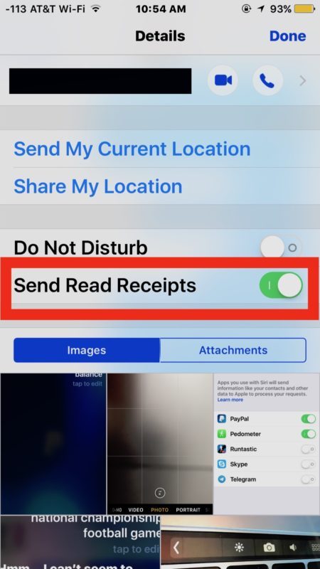 Invia ricevute di lettura per i singoli contatti nei messaggi iOS