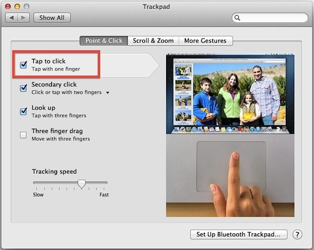 Abilita tocco per fare clic su un trackpad per Mac