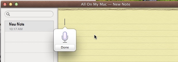 Dettatura in Mac OS X in azione, converte la sintesi vocale in testo