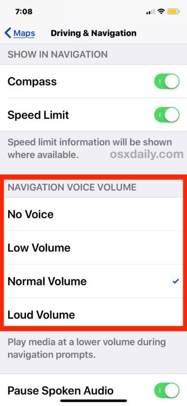 Abilita la navigazione vocale in Maps per iPhone