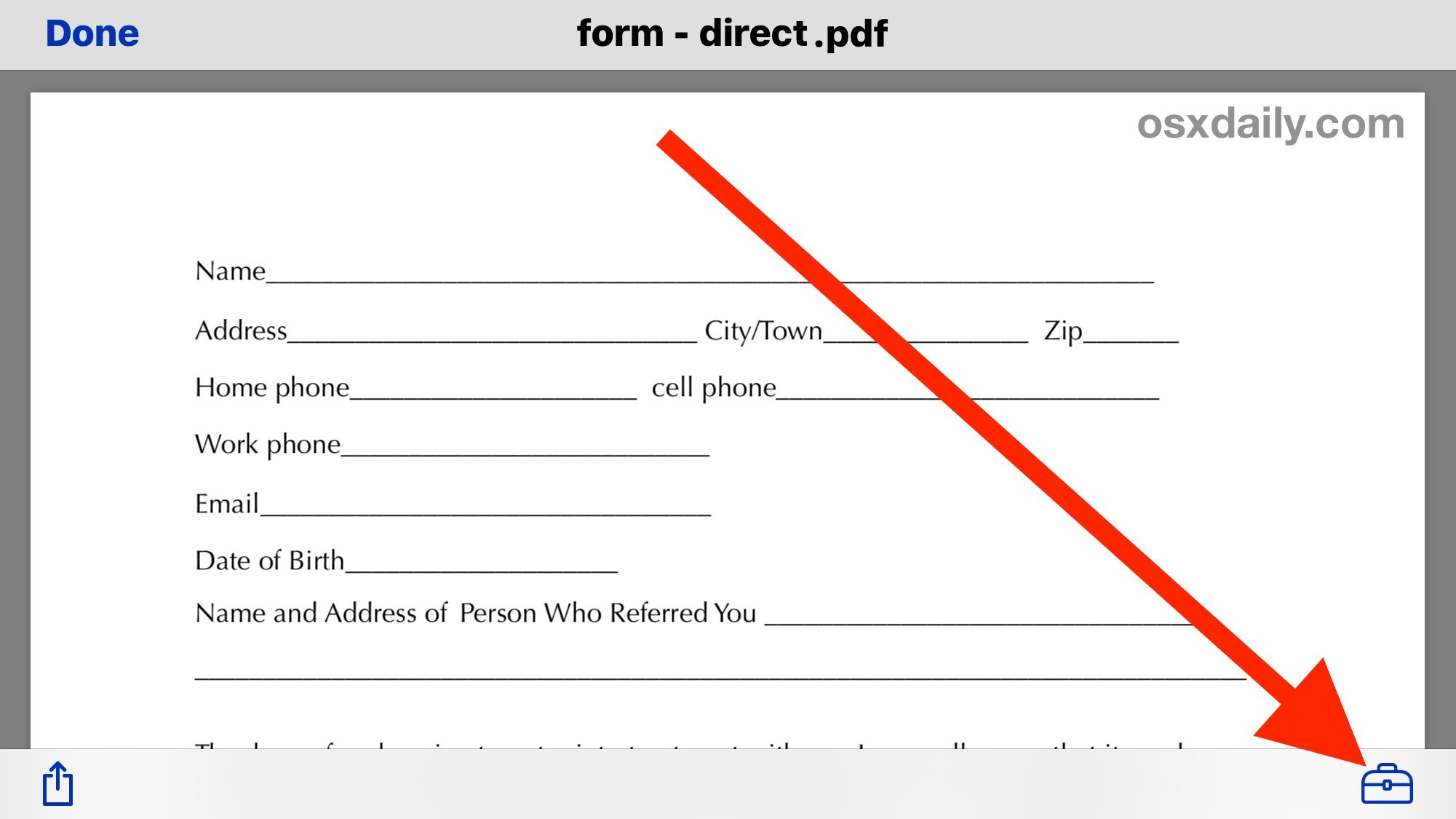 Compila un modulo PDF e modifica PDF da iPhone con Markup