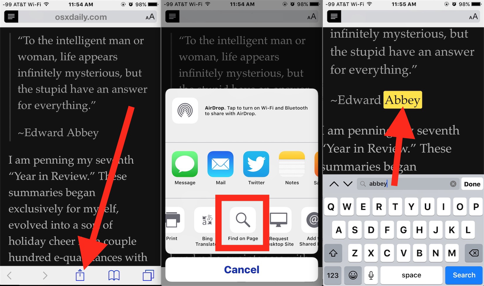 Come trovare il testo sulle pagine Web in Safari per iOS 9