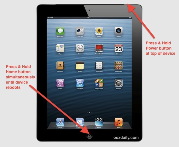 Forza il riavvio di un iPad