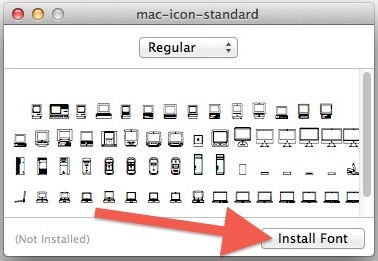 Installa il carattere dell'icona Macintosh