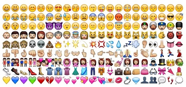 Molte icone Emoji diverse