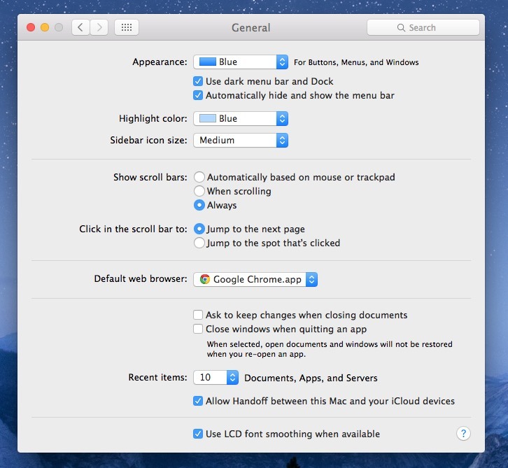 Nascondi automaticamente e mostra la barra dei menu in Mac OS X