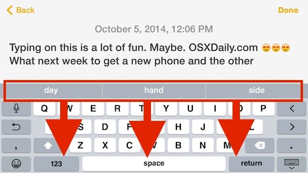 Nascondi la barra QuickType sulla tastiera iOS