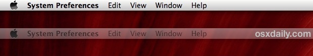Barra dei menu del display esterno in OS X Mavericks funziona come indicatore di messa a fuoco