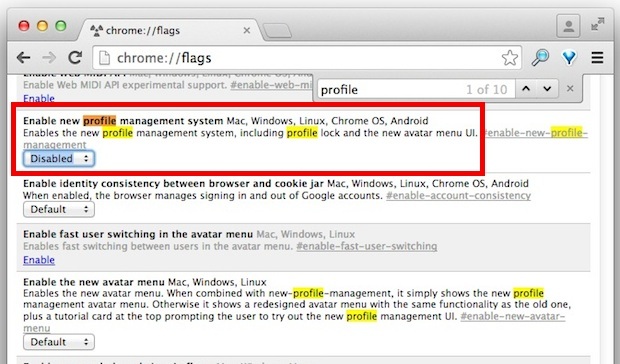 Disattiva il menu Profilo utente di Chrome se non utilizzi più account Google