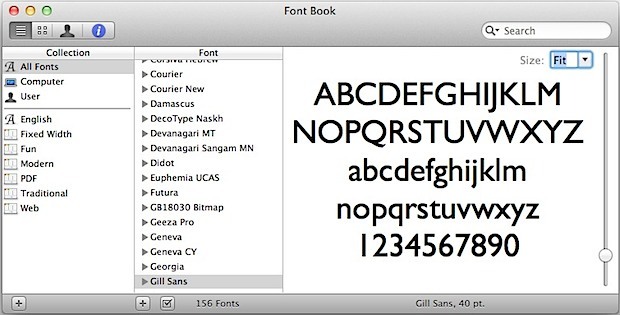Gestisci i font in Mac OS X con Font Book