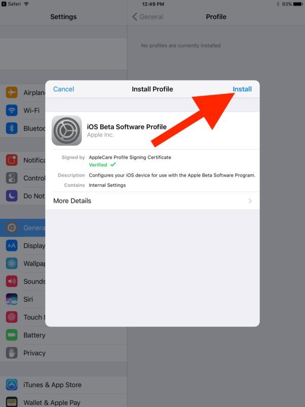 Installa il profilo beta pubblico di iOS 11