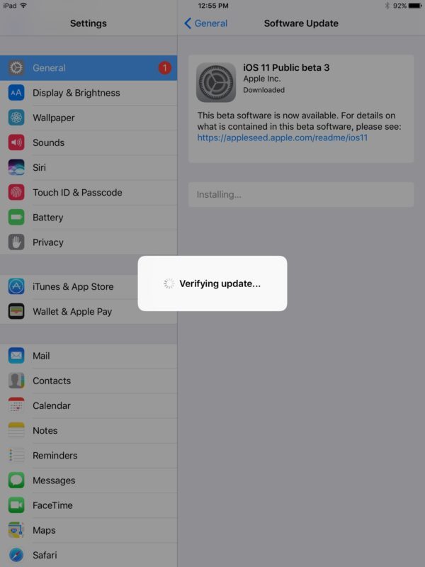 Verifica dell'aggiornamento di iOS 11