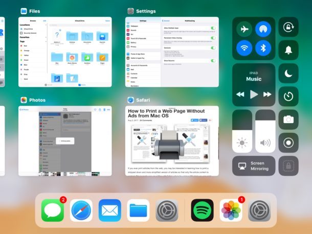 Schermo multitasking iOS 11 beta