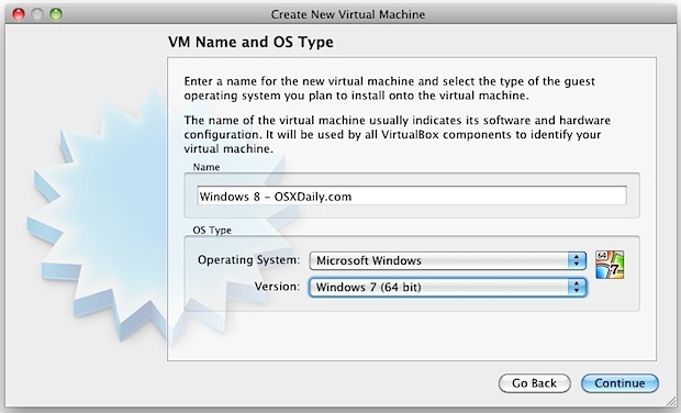 imposta Windows 8 in VirtualBox