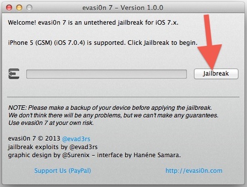 Jailbreak iOS 7 con Evasi0n