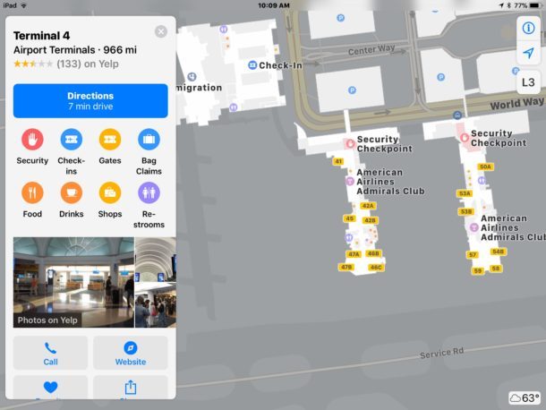 Naviga negli aeroporti con Apple Maps