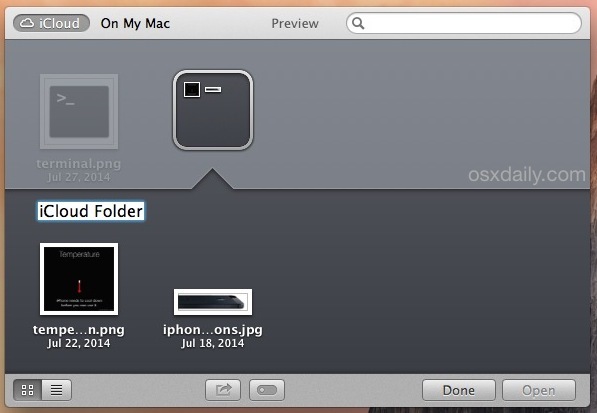 Denominazione di una cartella iCloud in Mac OS X