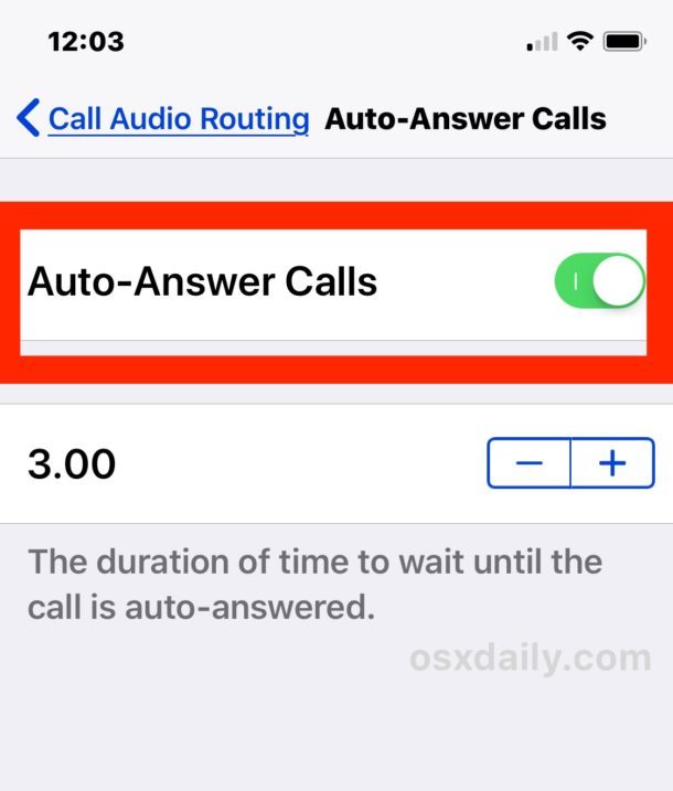 Abilita automaticamente la risposta alle chiamate iPhone