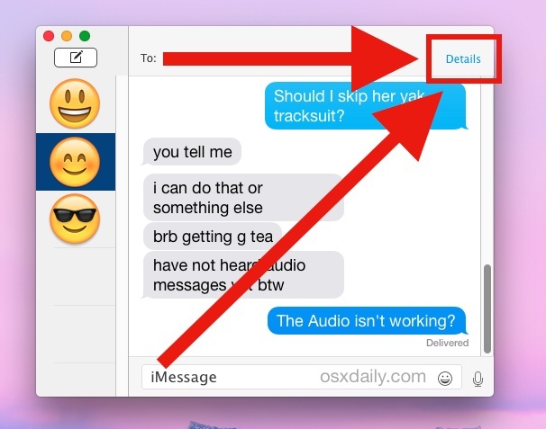 Disattiva la conversazione in Messaggi per Mac con Non disturbare per la messaggistica