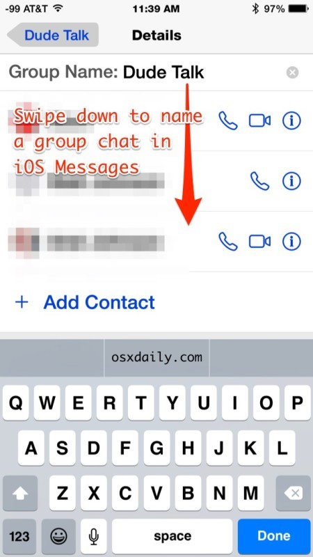 Assegna un nome a una chat di gruppo in Messaggi iOS