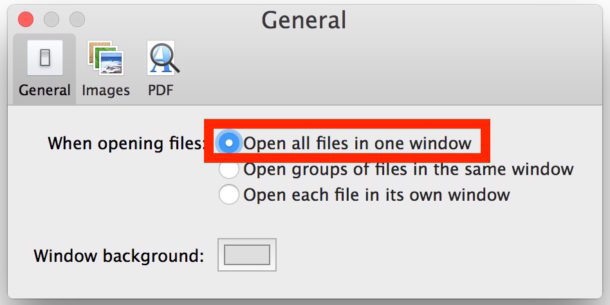 Apri tutte le finestre di anteprima in un'unica finestra su Mac