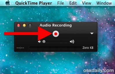 Registra audio su un Mac con QuickTime Recorder