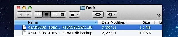 File di database Launchpad di OS X Lion
